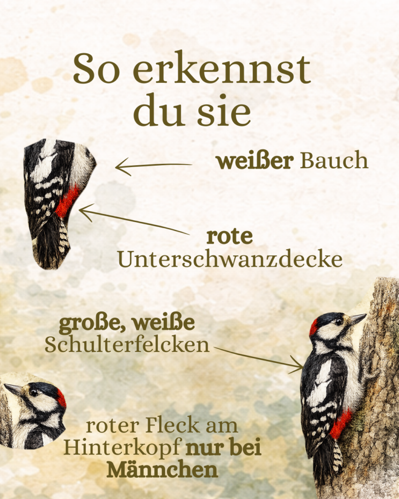 Buntspecht Erkennungsmerkmale